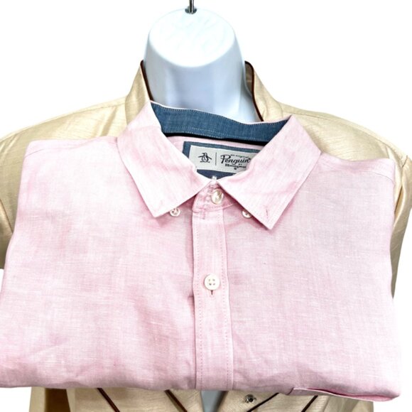 Men Shirts Button: VINEYARD VINES Pink White Check Med +Penguine Pink Lg (79) - Picture 8 of 13